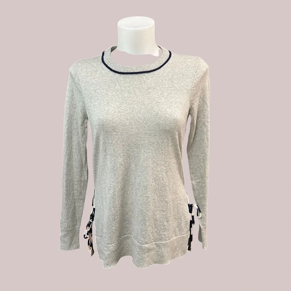 J. Crew Gray Crewneck Sweater Lightweight Knit 100% Merino Wool Small